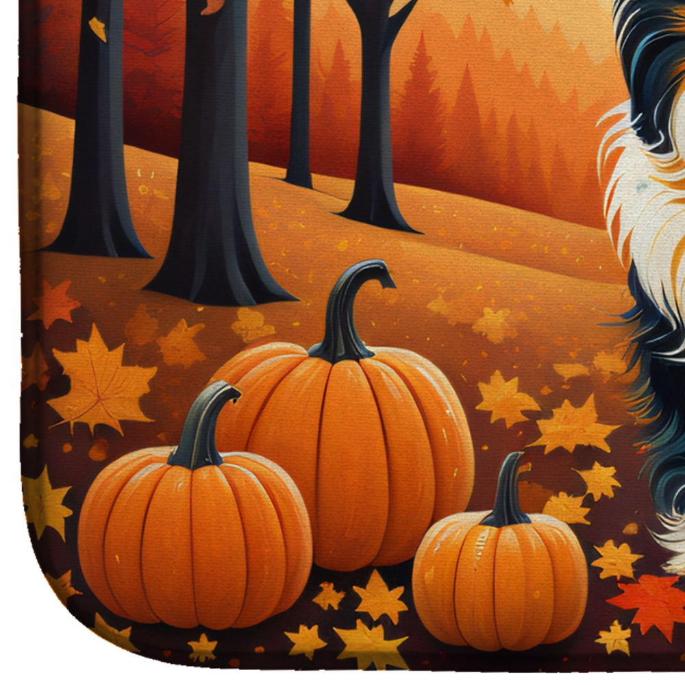 Collie Fall Dish Drying Mat