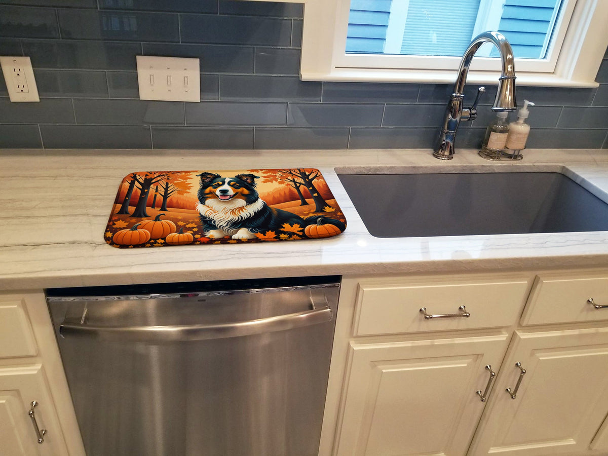 Collie Fall Dish Drying Mat
