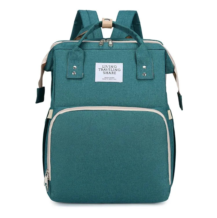 High Quality Custom Mummy Backpack Diaper Bag With Bed Cradle Changing Station Factory Wholesale OEM ODM Polyester PU Material-10