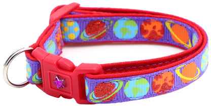 Planets on Purple Cat Collar